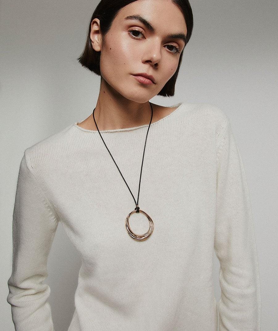 COLLAR VIDAL Y VIDAL BAÑADO EN ORO CON CADENA DE NYLON X9794060