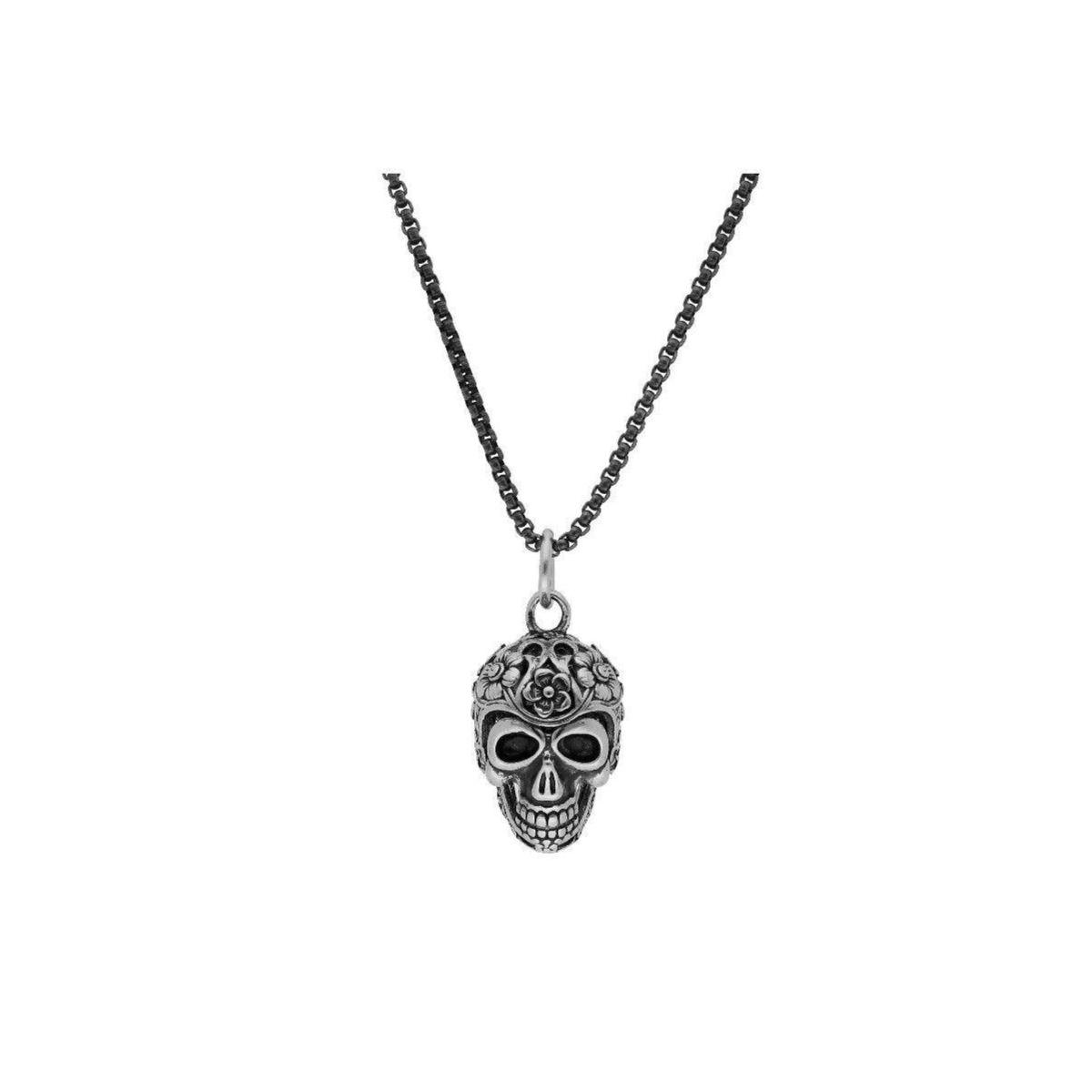 Liska black skull pendant made of stainless steel