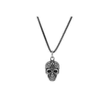 colgante liska de calavera negra de acero inoxidable