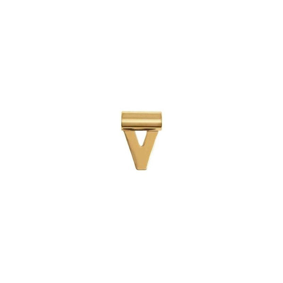 letter v pendant in seimia nomination gold
