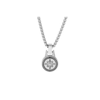 COLGANTE LISKA DE ACERO CON ROSA DE LOS VIENTOS MTC135CD