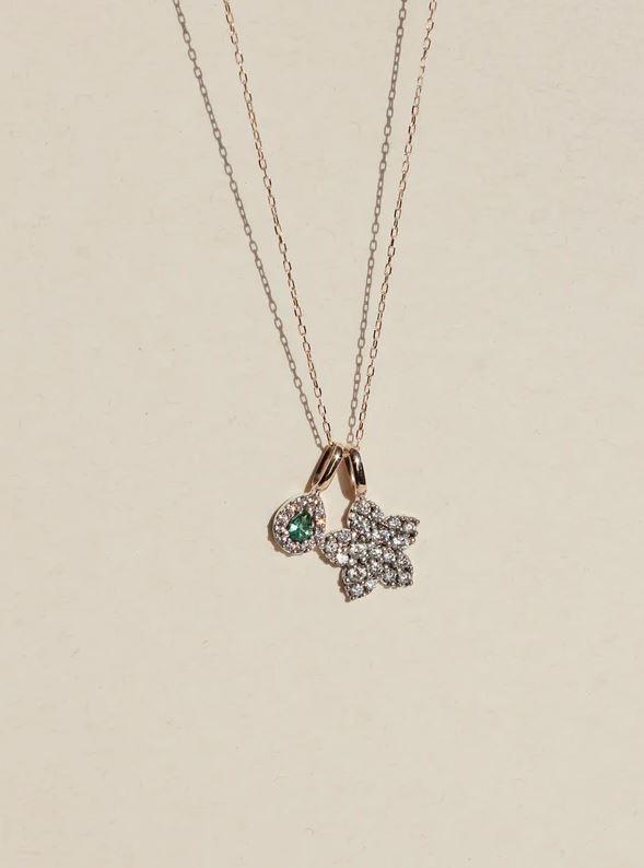 COLGANTE DELCERRO CON ANILLA DE ORO, PLATA DE LEY Y ESPINELAS 11044V+11045