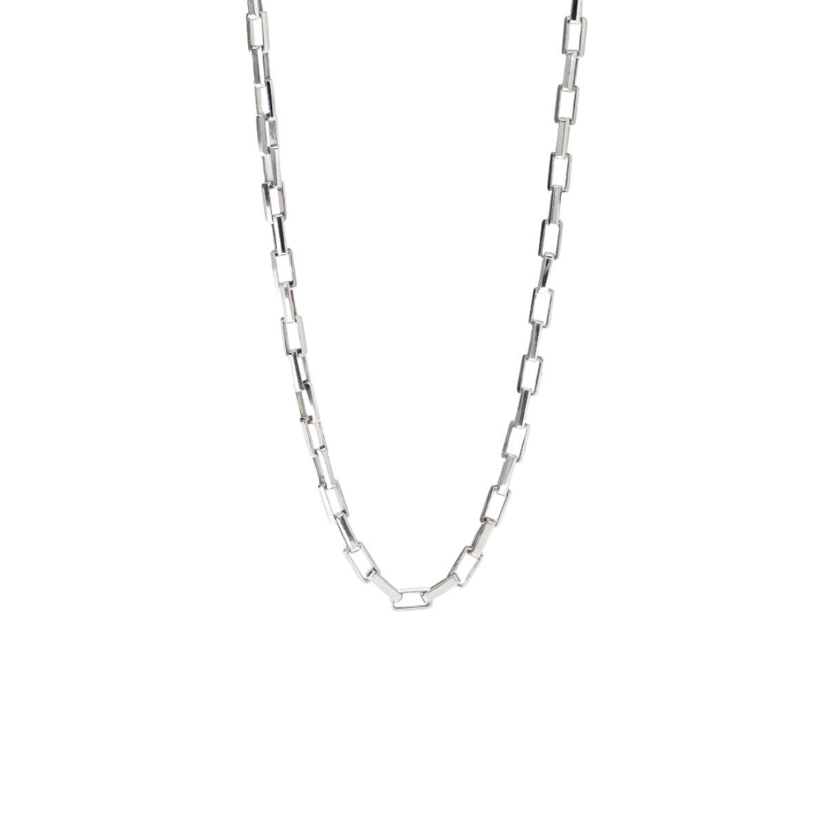 COLLAR MABINA DE ESLABONES RECTANGULARES DE PLATA 553634