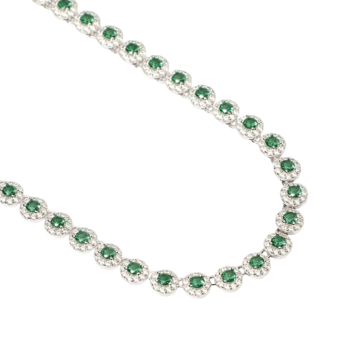 COLLARET MABINA TENNIS DE PLATA, CIRCONETES I MARAGDES SINTÈTIQUES 553684