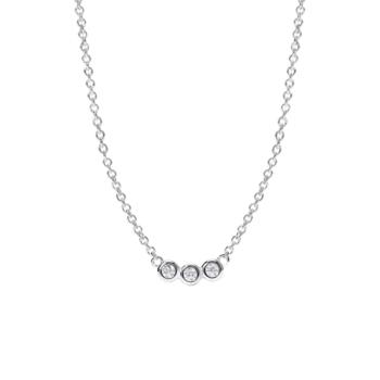 Silver choker necklace with 3 lab-grown diamonds by Mabina Gioielli