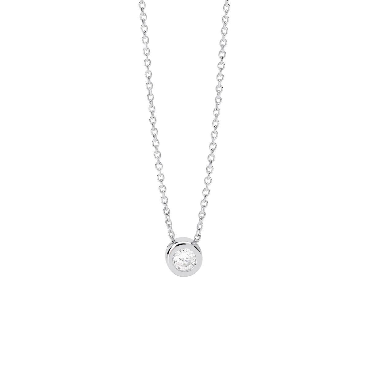 Silver necklace with a lab-grown diamond by Mabina Gioielli