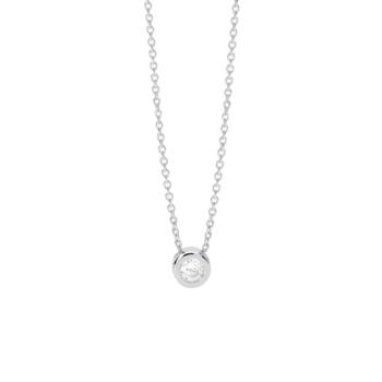 Silver necklace with a lab-grown diamond by Mabina Gioielli