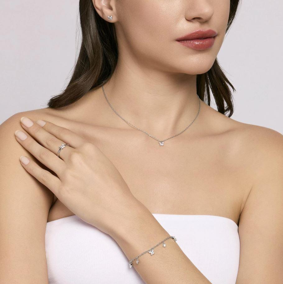 ARRACADES MABINA DE PLATA EN FORMA DE PAPALLONA AMB CIRCONETES BLANQUES 563572