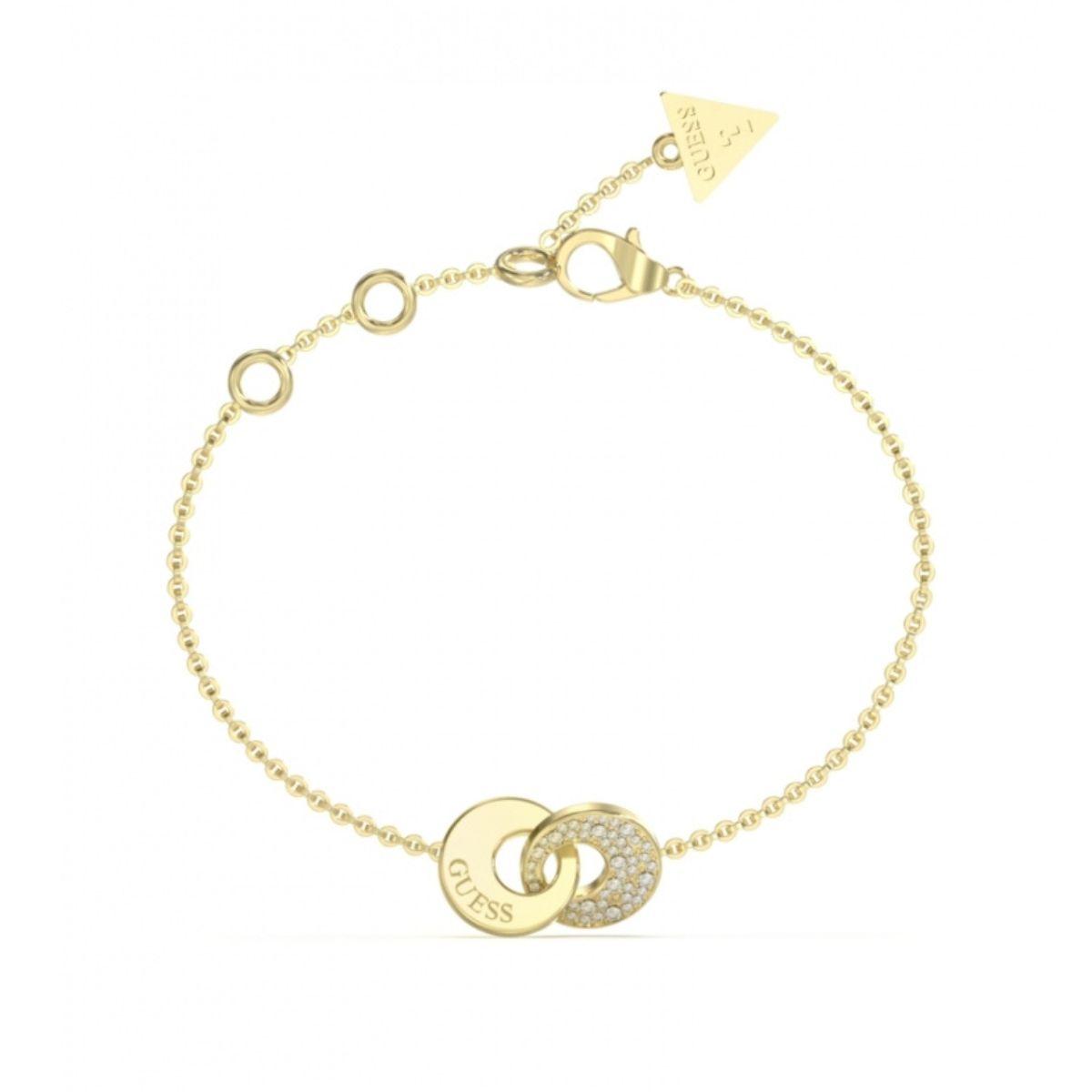 PULSERA GUESS BLOOMING SUMMER DE ACERO DORADO Y CIRCONITAS JUBB05220JWYGS