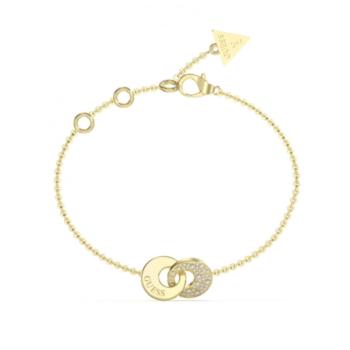 PULSERA GUESS BLOOMING SUMMER DE ACERO DORADO Y CIRCONITAS JUBB05220JWYGS