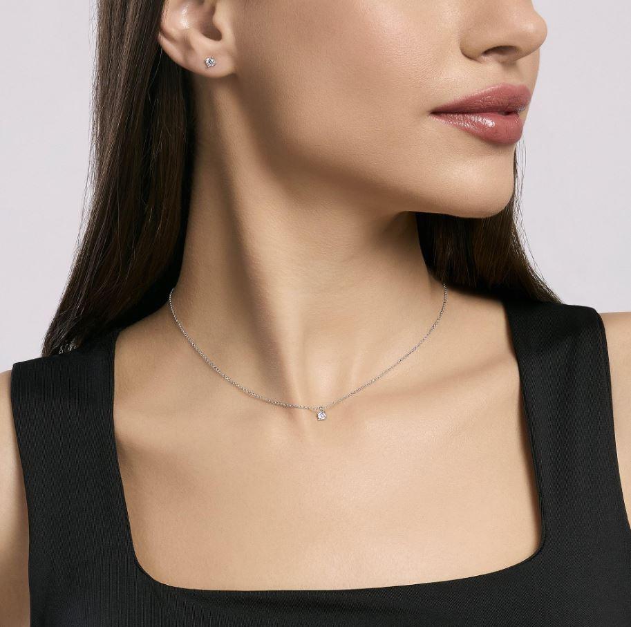 COLGANTE MABINA DE PLATA CON DIAMANTE CULTIVADO 0,2CT F VS 3,7mm 553816