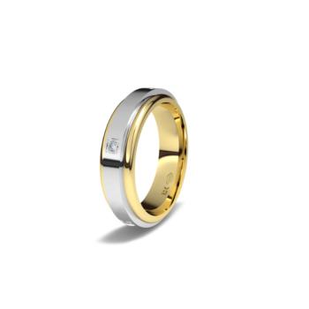 white and yellow gold wedding ring 1400