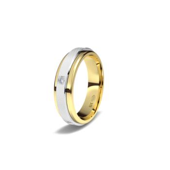 white and yellow gold wedding ring 1406