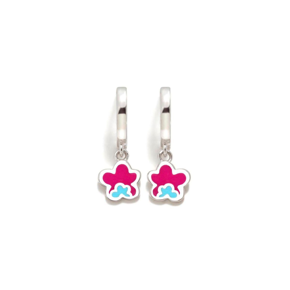 PENDIENTES AGATHA RUIZ DE LA PRADA AROS DE PLATA Y ESMALTE CON NUBE ROSA Y AZUL 032DIV