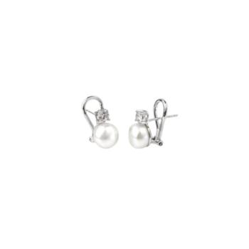 PENDIENTES VIDAL & VIDAL BAÑO DE PLATA CON CIRCONITAS Y PERLAS CULTIVADAS R2035C