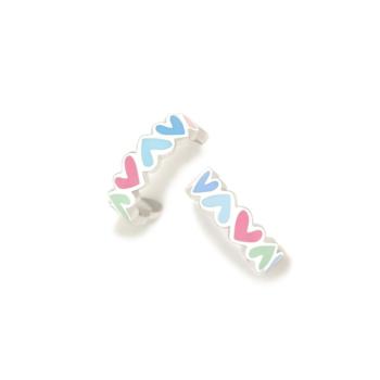 PENDIENTES AGATHA RUIZ DE LA PRADA AROS DE PLATA Y ESMALTE DE CORAZONES MULTICOLOR 020DEG