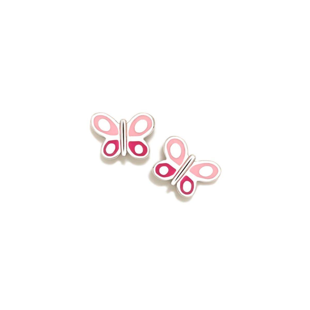 PENDIENTES AGATHA RUIZ DE LA PRADA DE PLATA Y ESMALTE DE MARIPOSA TONOS ROSA 022DIV