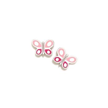 PENDIENTES AGATHA RUIZ DE LA PRADA DE PLATA Y ESMALTE DE MARIPOSA TONOS ROSA 022DIV