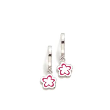 PENDIENTES AGATHA RUIZ DE LA PRADA AROS DE PLATA Y ESMALTE CON NUBE LINEA ROSA 033DIV