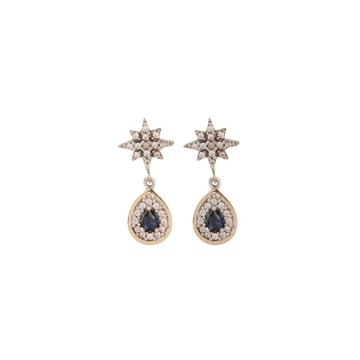 DEL CERRO EARRINGS MADE OF SILVER, GOLD, SPINELS AND HYDROMETAL QUARTZ 11028