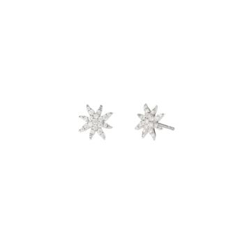 MABINA SILVER AND SUN-SHAPED ZIRCONIA EARRINGS 563858