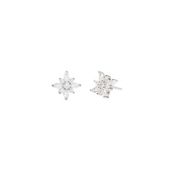 MABINA POLAR STAR EARRINGS IN SILVER AND ZIRCONIAS 563924