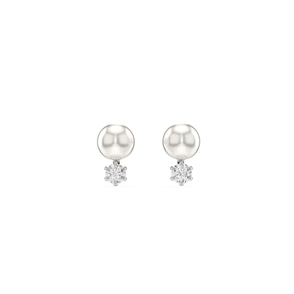 Swarovski earrings with Rhodium Bathroom and Crystal Pearl 5694225