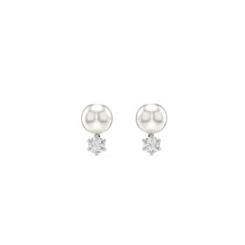 Swarovski earrings with Rhodium Bathroom and Crystal Pearl 5694225