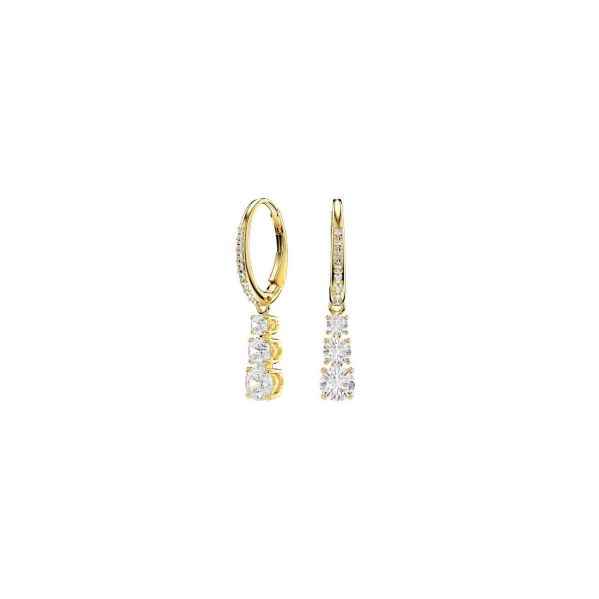 SWAROVSKI STILLA ATTRACT HOOP EARRINGS GOLD TONE PLATED 5723300