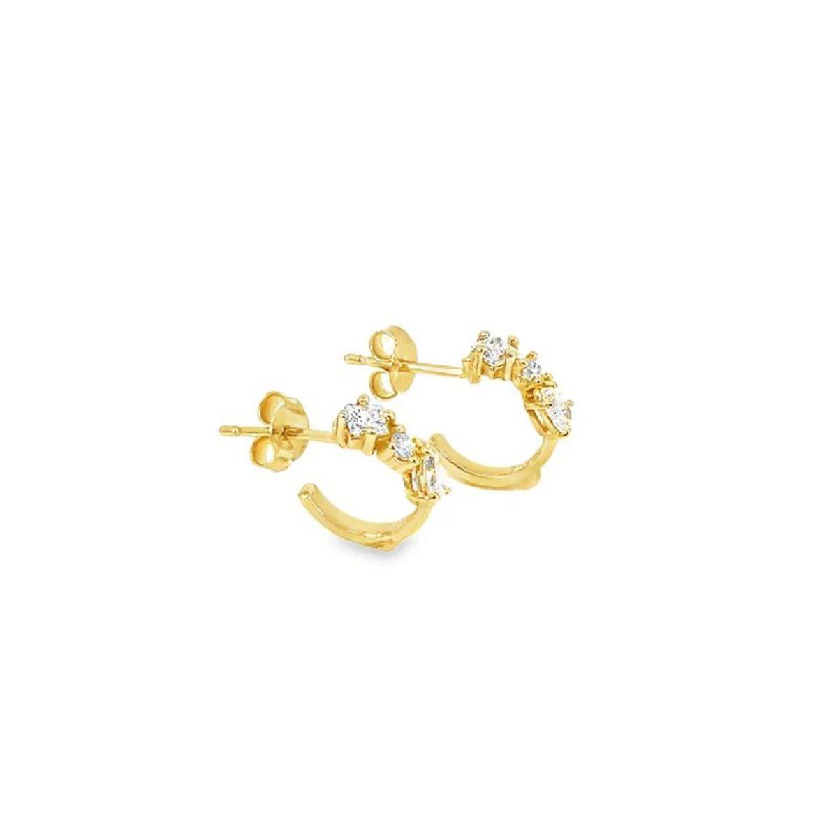 PENDIENTES LOMIKO DE ORO AMARILLO 9K Y DIAMANTES CULTIVADOS KPE0001A