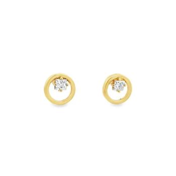 PENDIENTES LOMIKO DE ORO 9K Y DIAMANTES CULTIVADOS TALLA PRINCESA 0,16CT KPE0008A