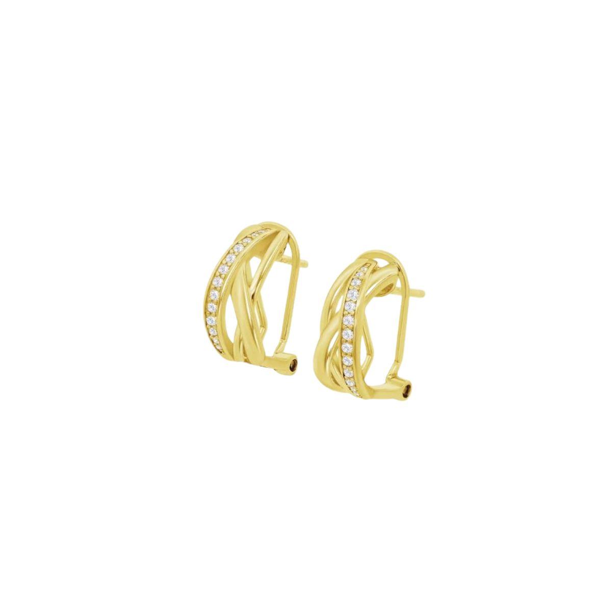 ARRACADES LOTUS SILVER DE PLATA BANYADA I CIRCONETES BLANQUES AMB TANCAMENT OMEGA LP3869-4/2