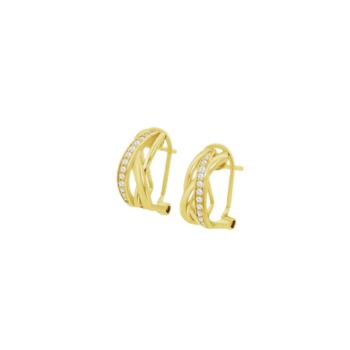 ARRACADES LOTUS SILVER DE PLATA BANYADA I CIRCONETES BLANQUES AMB TANCAMENT OMEGA LP3869-4/2