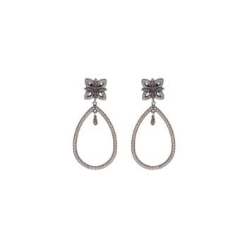 SUNFIELD SILVER EARRINGS WITH PINK TOURMALINE AND ZIRCONIAS PE065492