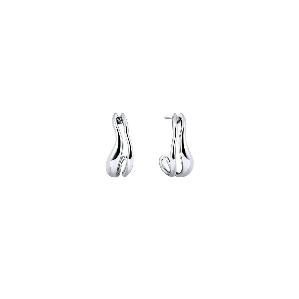  PENDIENTES VIDAL & VIDAL AROS SEMILUNA BAÑADOS EN PLATA DE LEY 925 Q3981