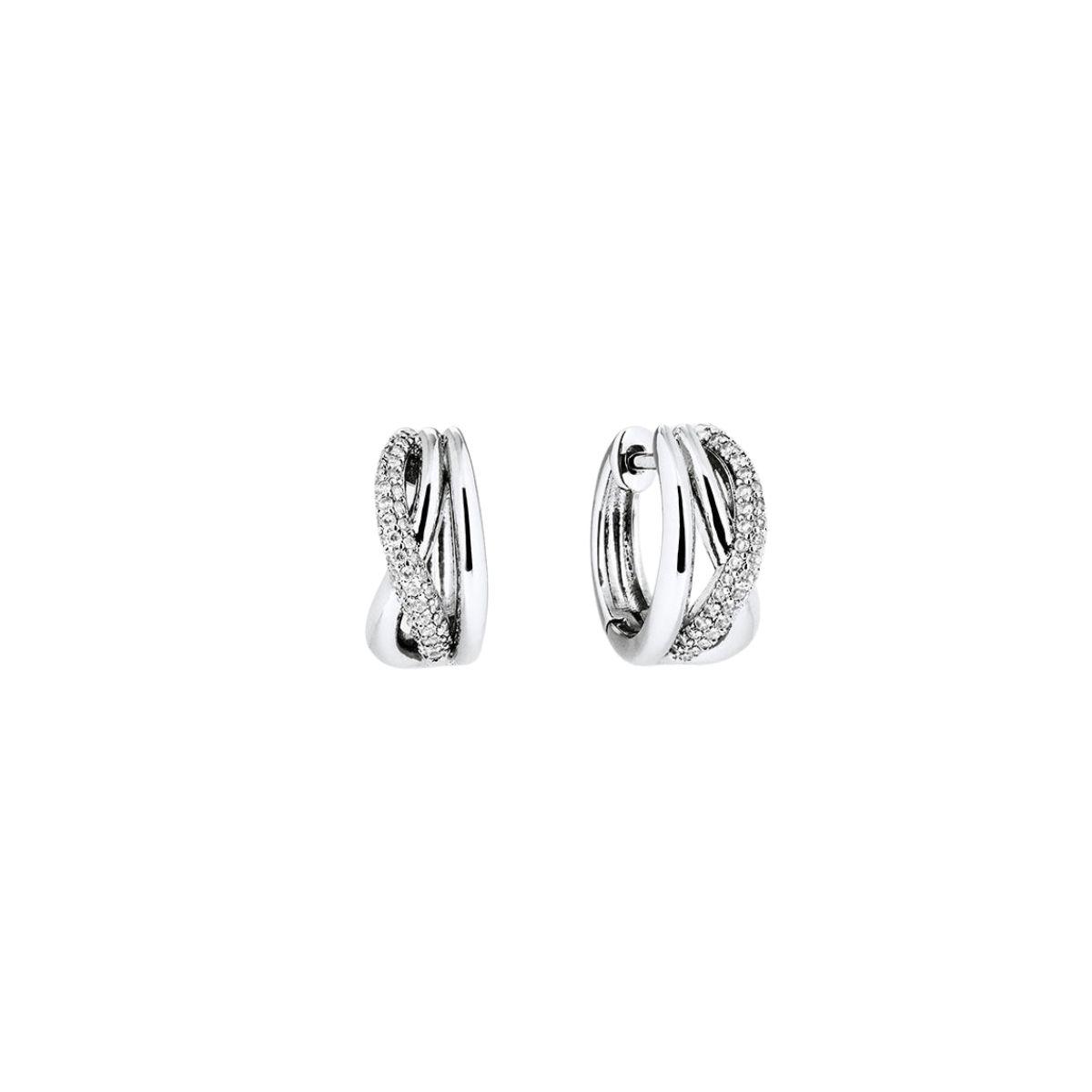  PENDIENTES VIDAL & VIDAL AROS ENTRELAZADOS BAÑADOS EN PLATA 925 Q3987