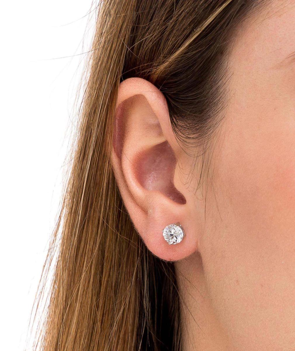 ARRACADES VIDAL & VIDAL DE PLATA AMB BANY DE PLATÍ I CIRCONITA 6,5mm S60037E