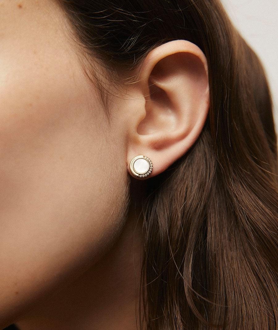 VIDAL Y VIDAL GOLD-PLATED EARRINGS WITH ZIRCONIA AND MOTHER-OF-PEARL X77678