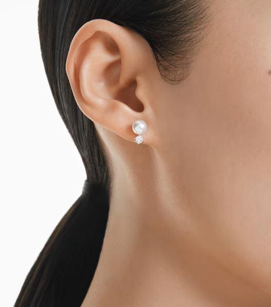 Swarovski earrings with Rhodium Bathroom and Crystal Pearl 5694225
