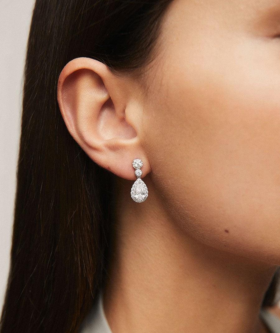 VIDAL & VIDAL PLATINUM-PLATED SILVER EARRINGS WITH ZIRCONIAS S60665E