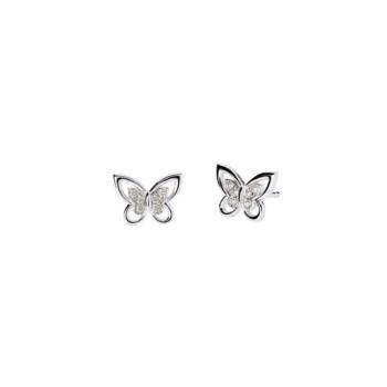 PENDIENTES MABINA DE PLATA Y CIRCONITA EN FORMA DE MARIPOSA 563780
