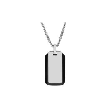 COLGANTE LISKA CON PLACA DE ACERO NEGRO Y PLATEADA 87CD028