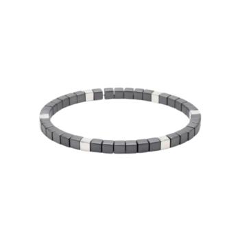PULSERA LISKA DE HEMATITES Y ACERO MS017