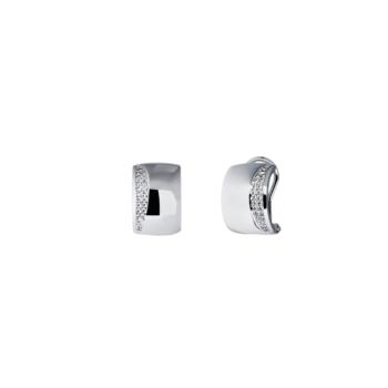 PENDIENTES VIDAL & VIDAL DE MEDIALUNA BAÑADOS EN PLATA DE 925 CON CIRCONITAS Q4060