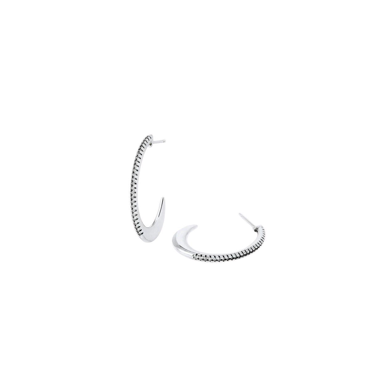 PENDIENTES VIDAL & VIDAL MAXI SEMILUNA BAÑADOS EN PLATA DE LEY 925 CON CIRCONITAS Q3997 1