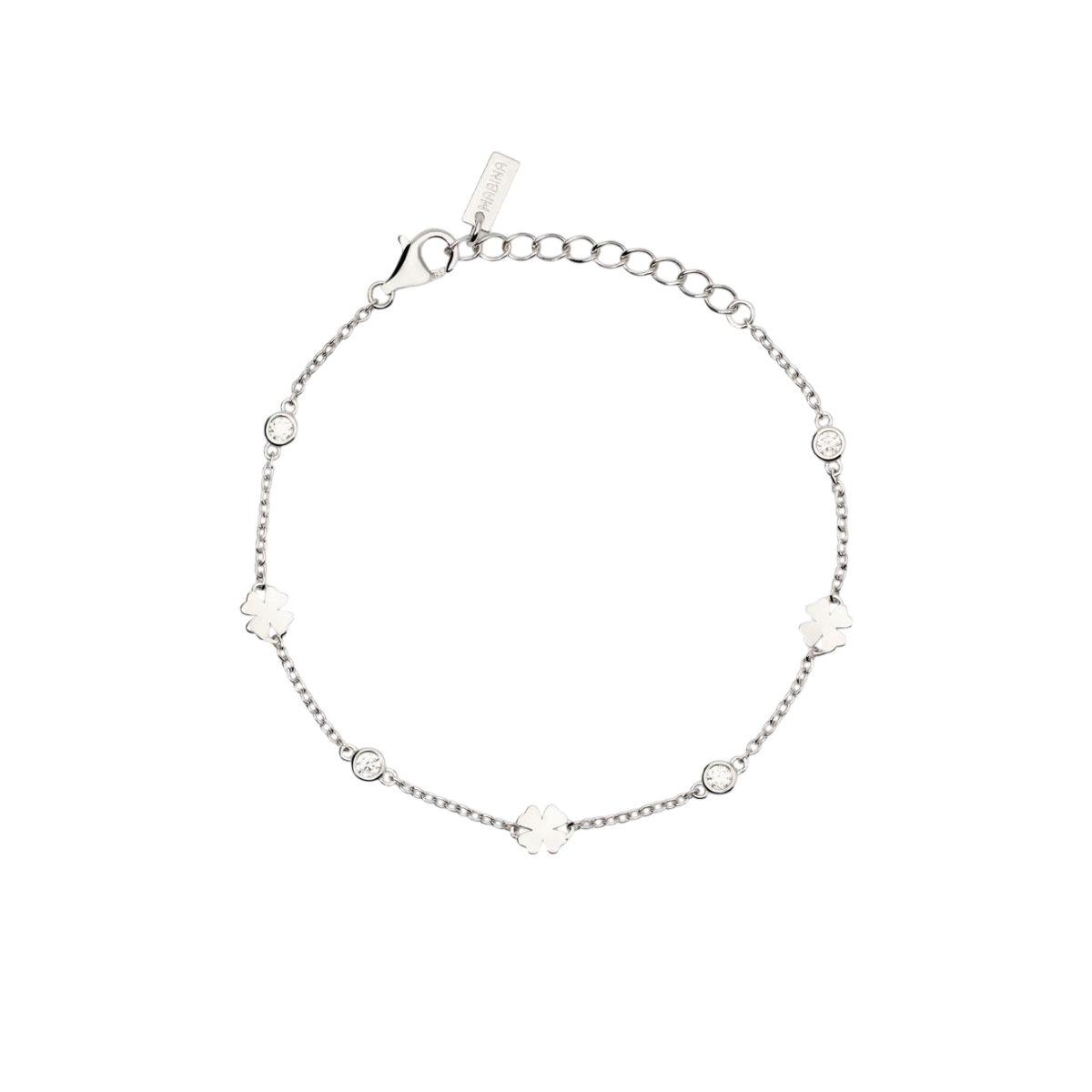 PULSERA MABINA DE PLATA RODIADA CON ESFERAS Y CORAZON COLGANTE DE CIRCONITAS 534097