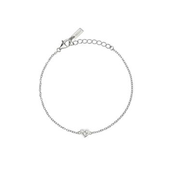 PULSERA MABINA EN FORMA DE CORAZON DE PLATA Y DIAMANTES CULTIVADO 0,08CT TOTAL F VS 534072