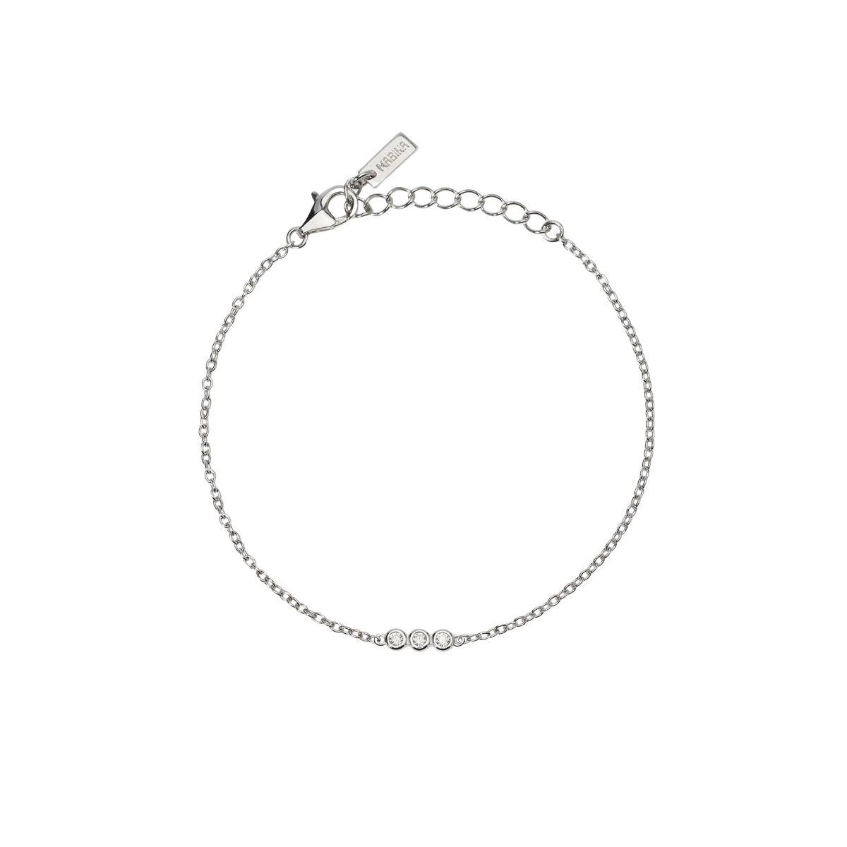 PULSERA MABINA DE PLATA Y 3 DIAMANTES 0,08CT F VS 534073