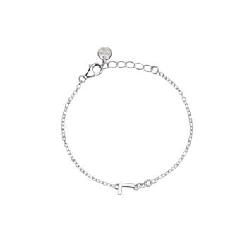 PULSERA MABINA JUNIOR DE PLATA RODIADA CON LETRA L CENTRAL Y DIAMANTE CULTIVADO 533925L