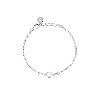 mabina junior silver bracelet with diamond from laboratori and letter O